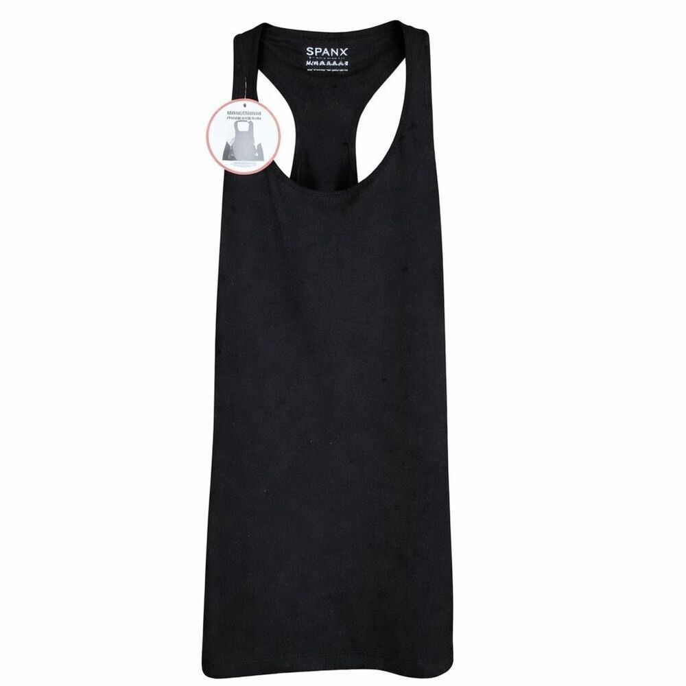 SPANX Transformation Tank NWT Black Shaping Workout Top Zip Fit Athleisure M